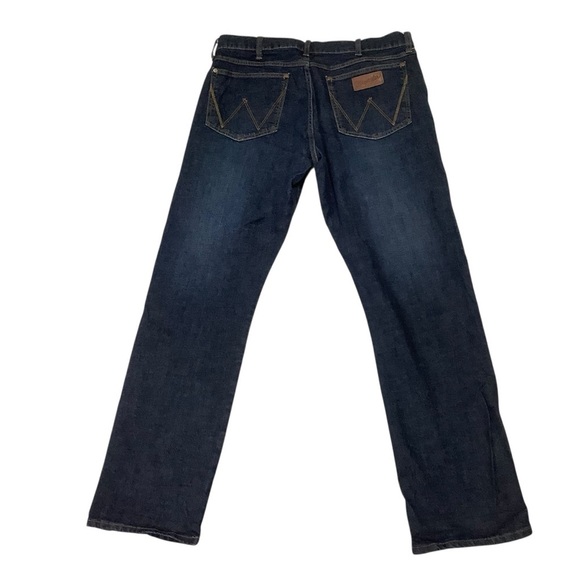 Wrangler Men's Retro Slim Fit Straight Leg Jeans Size 36 x 34 Dark Wash 88MWZDS - Picture 2 of 7